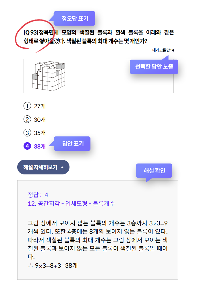 채점표 · 해설보기